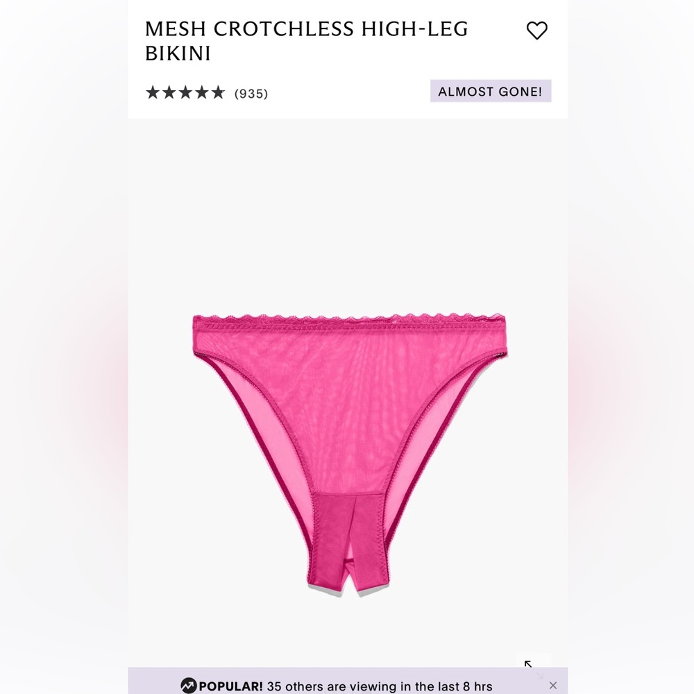 Crotchless High Leg Bikini Rose Violet